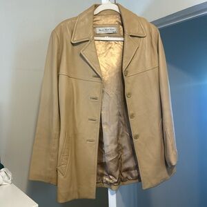 Marc New York Women's Beige Leather Coat